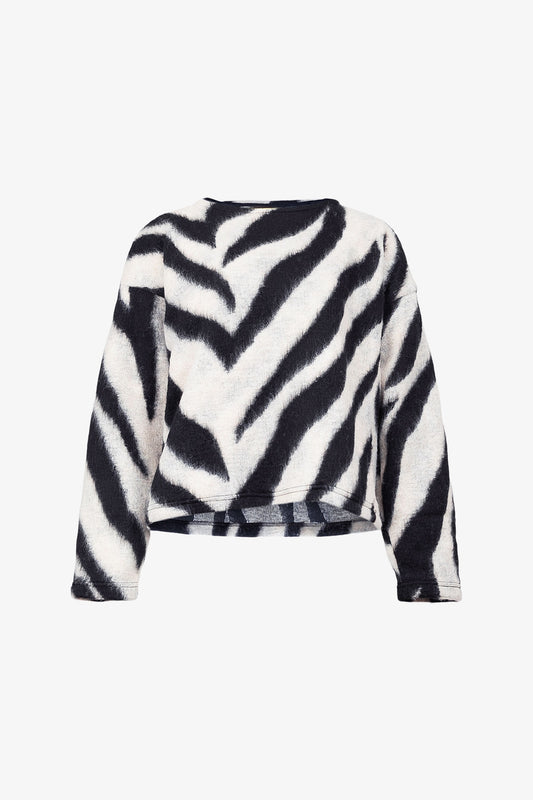 Lockerer Zebra-Wollpullover