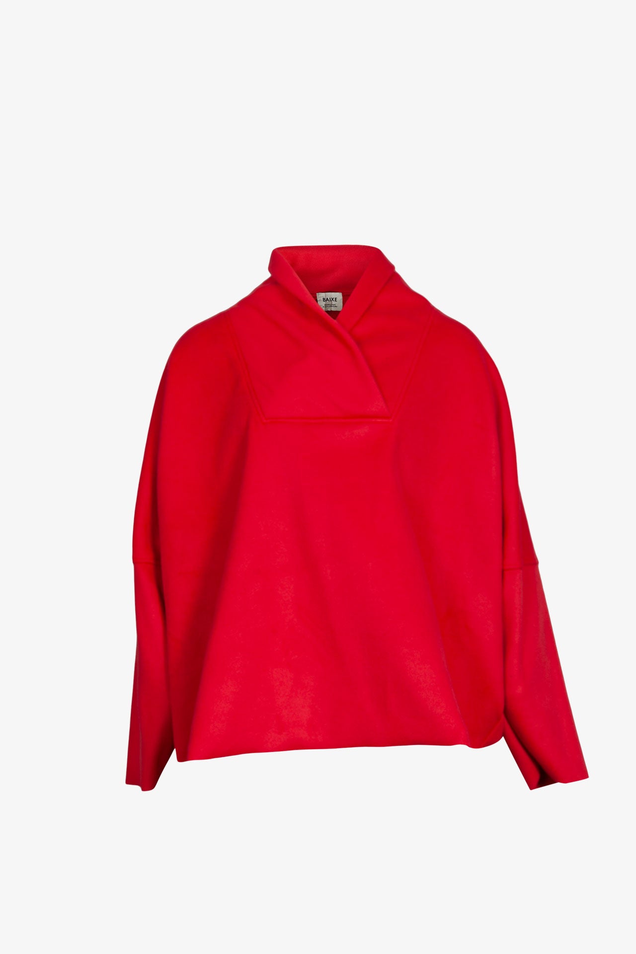 Pull Col Châle Long Polaire Rouge