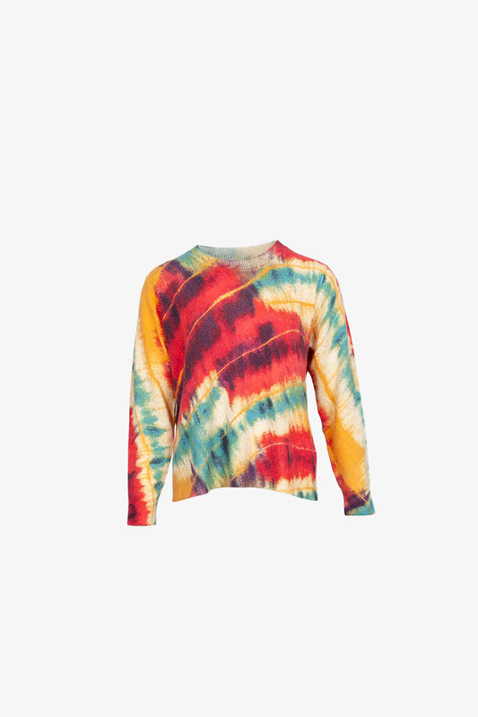 Pull Col RDC Imprime Cachemire Tie-Dye