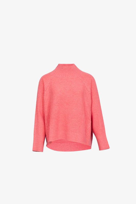 Bubble Twisted Foam Stitch High Neck Sweater