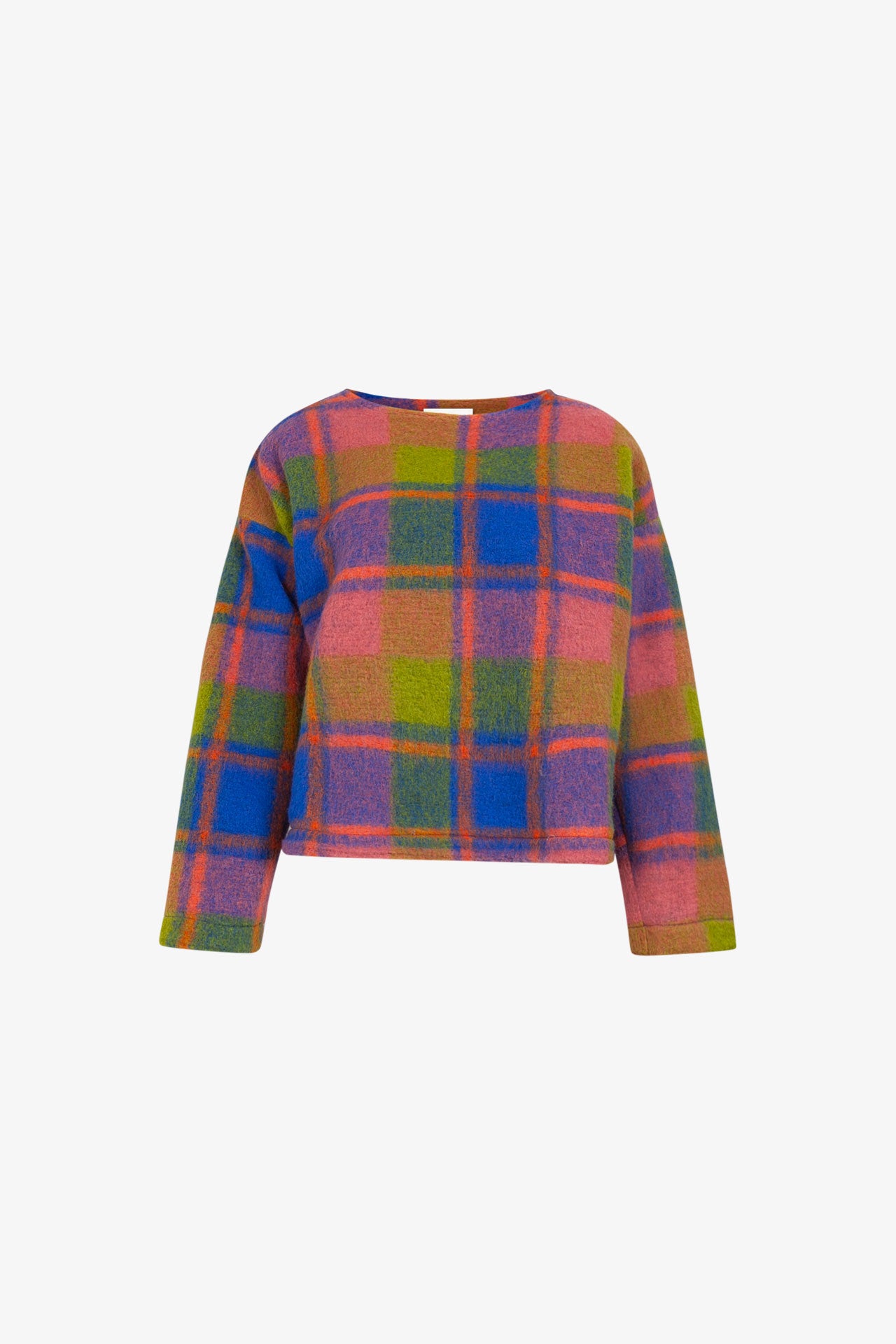 Loose Blue Check Sweater