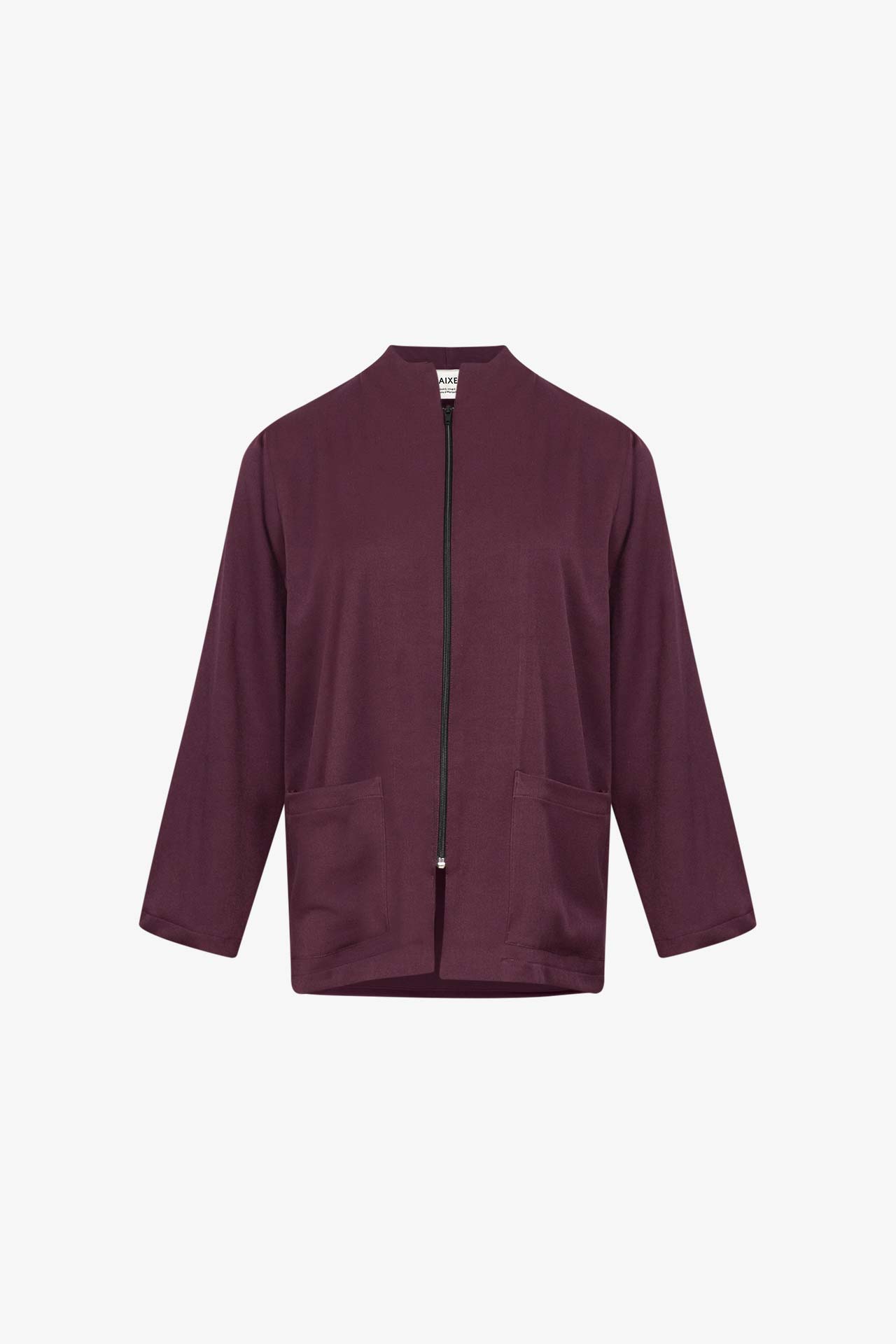 Veste Carrée Gabardine Aubergine