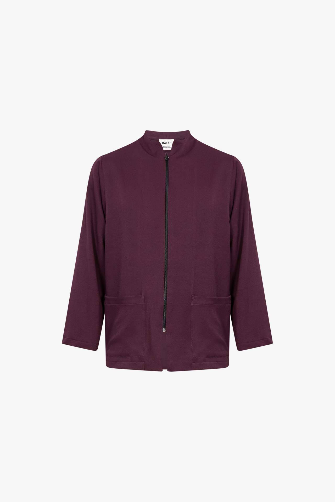 Veste Carrée Gabardine Aubergine