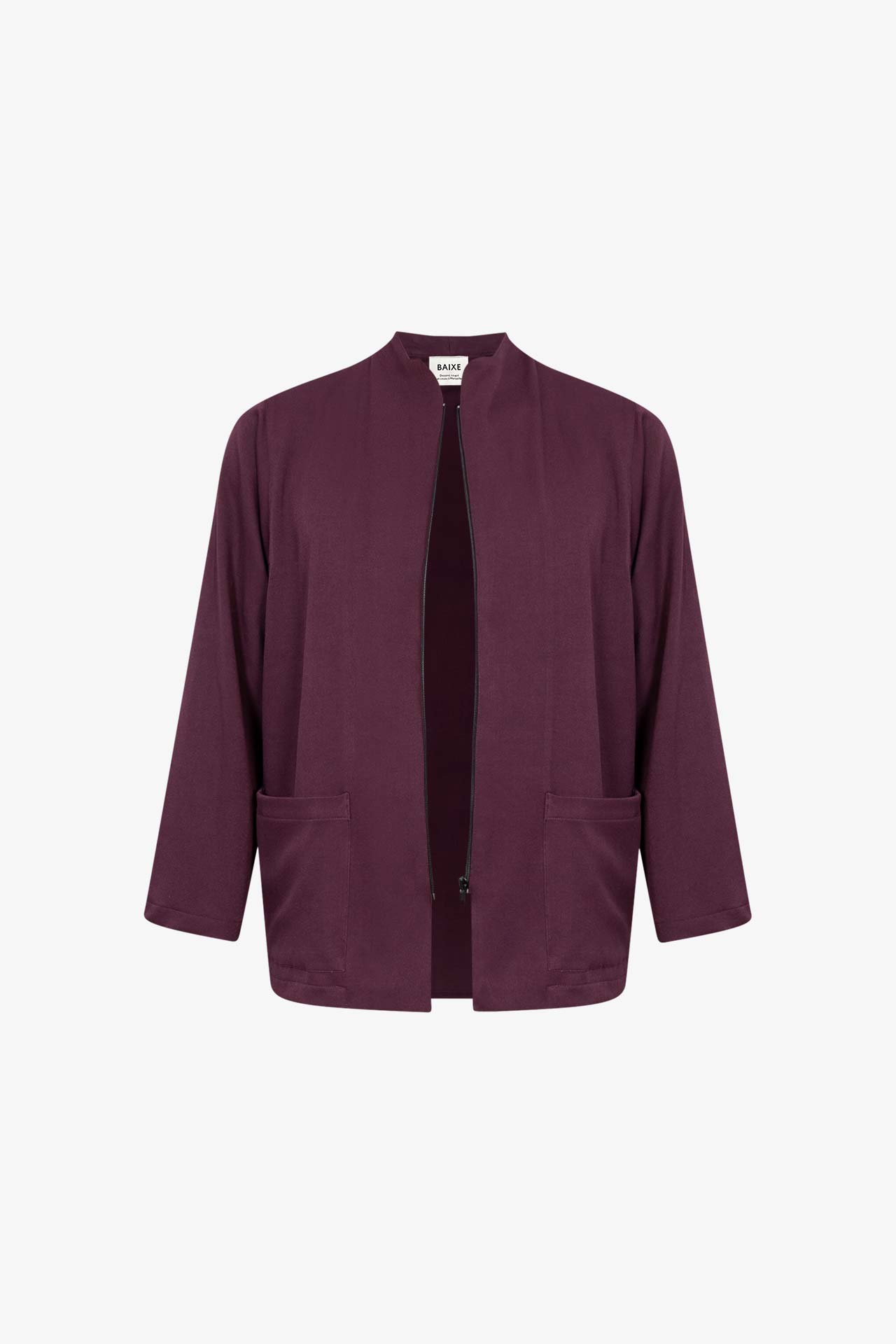 Veste Carrée Gabardine Aubergine