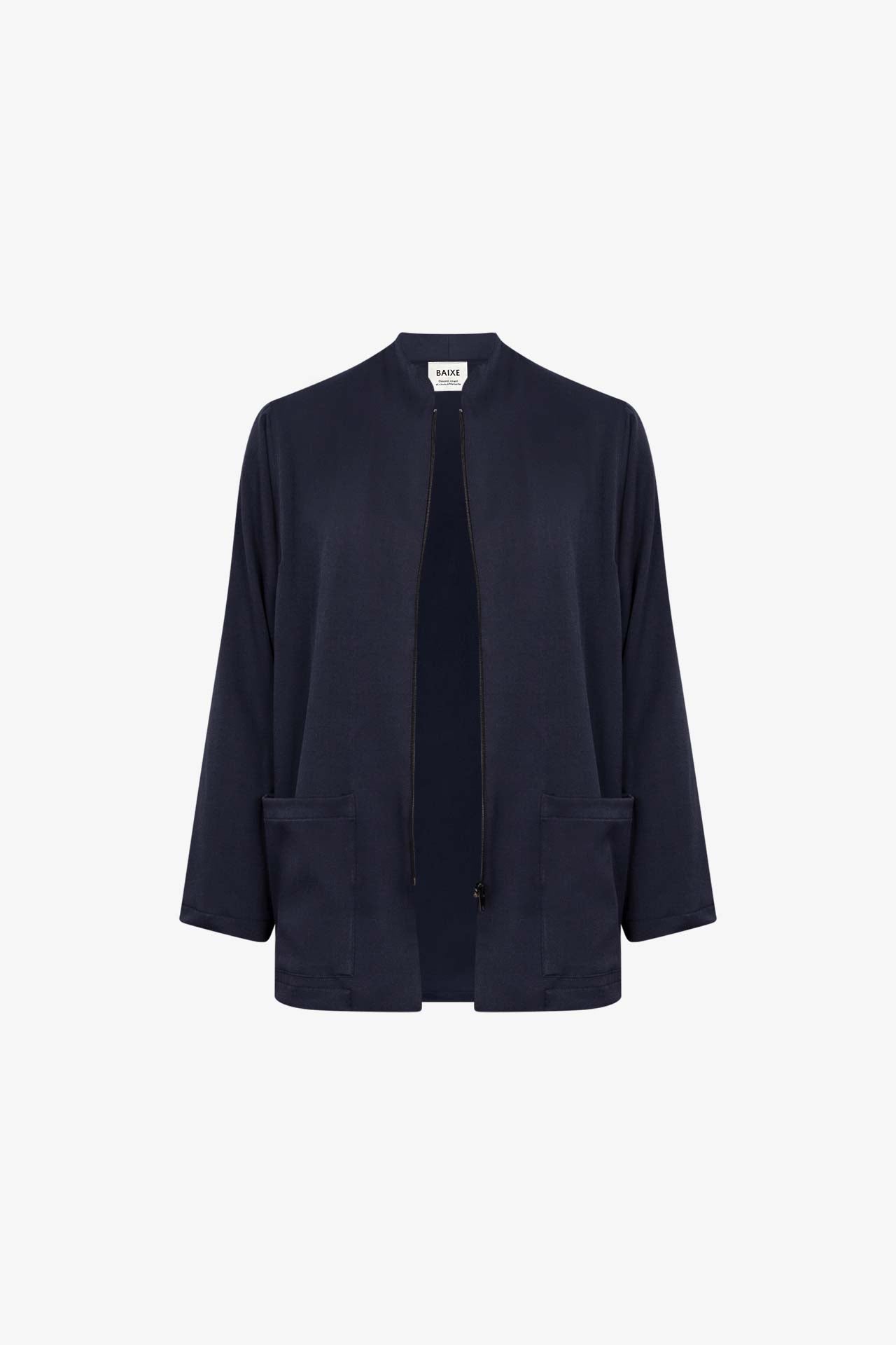 Navy Gabardine Square Jacket