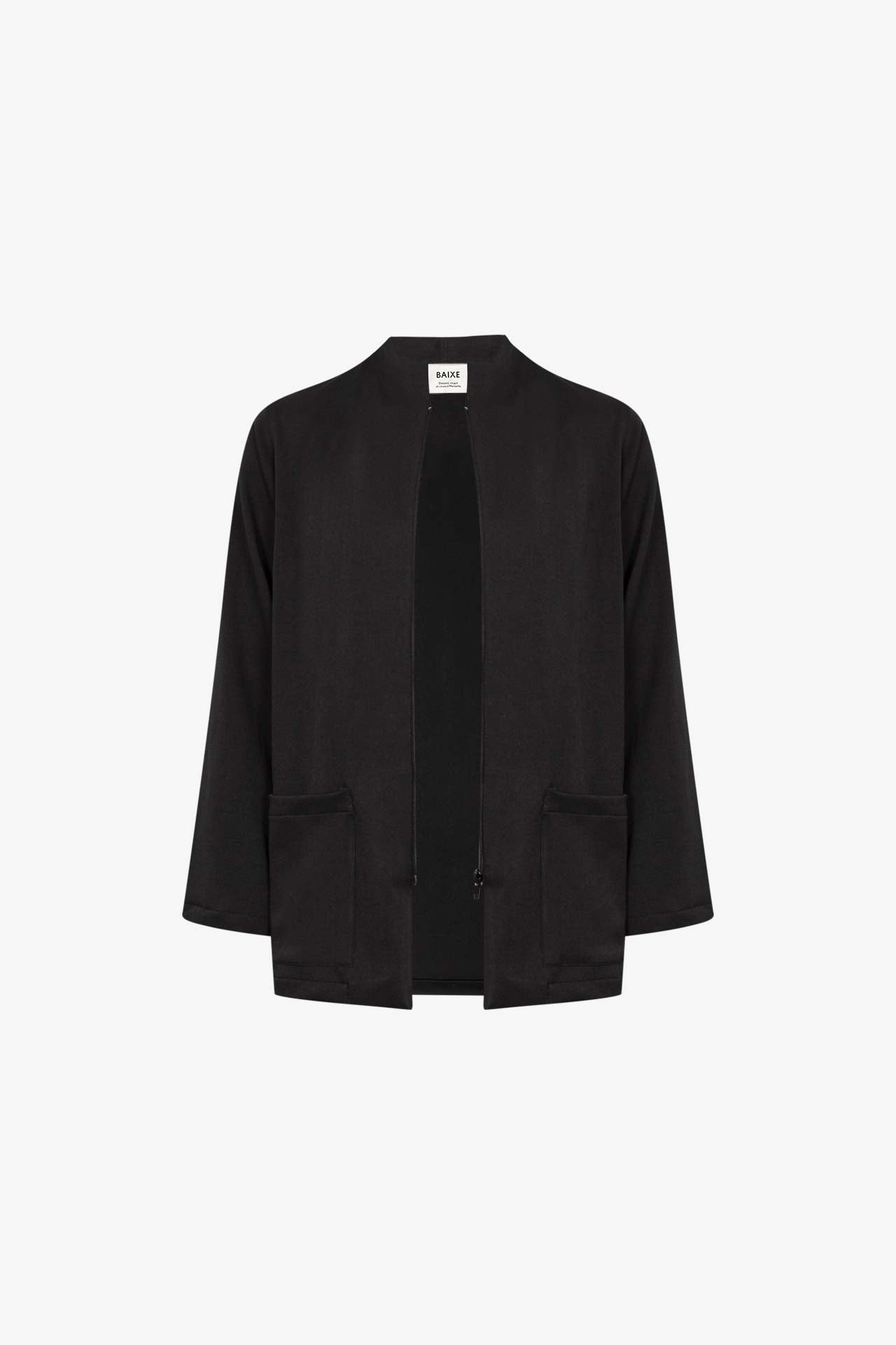 Black Gabardine Square Jacket