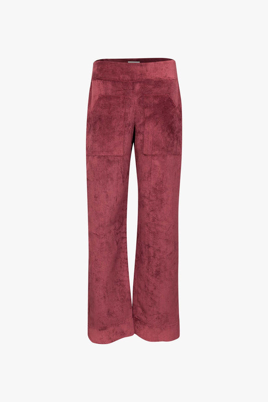 Pantalon Italien Long Velours Grosses Côtes Bordeaux