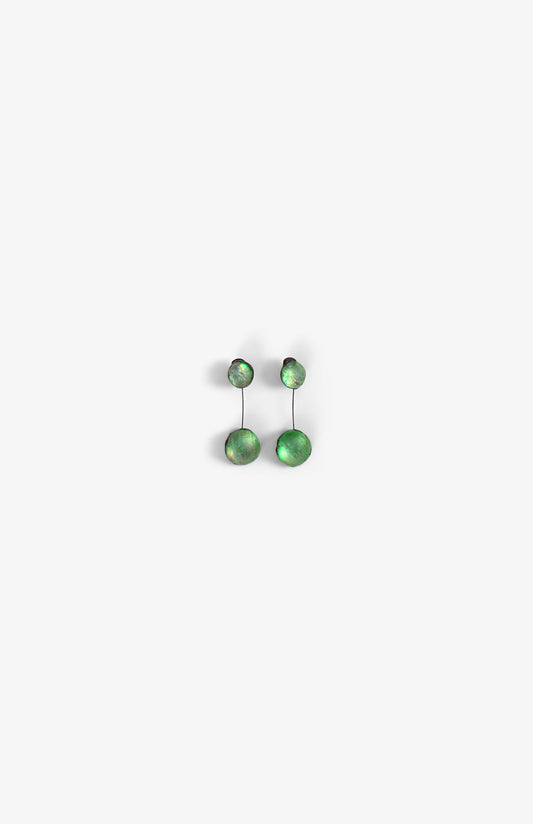 Boucles d'oreilles Double Météorites Petites - Vert - Oreilles Percées