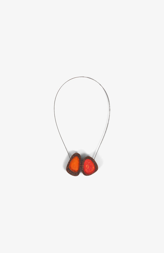 Calder 2 Ovale Halskette – Orange