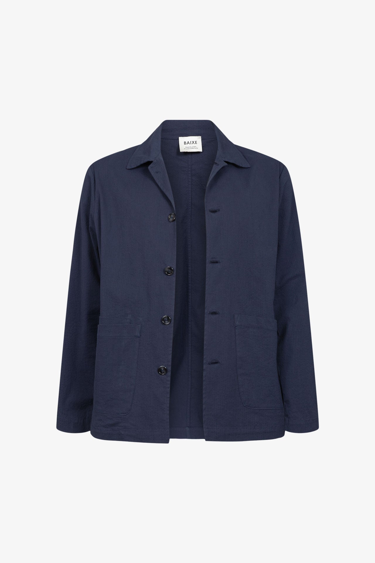 Veste Double Poches Seersucker Marine