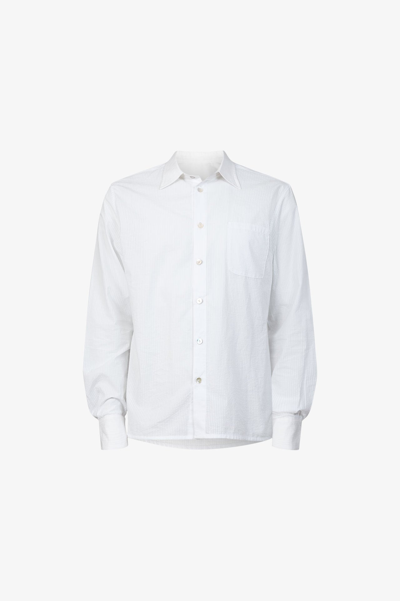 Chemise Droite Seersucker Blanc