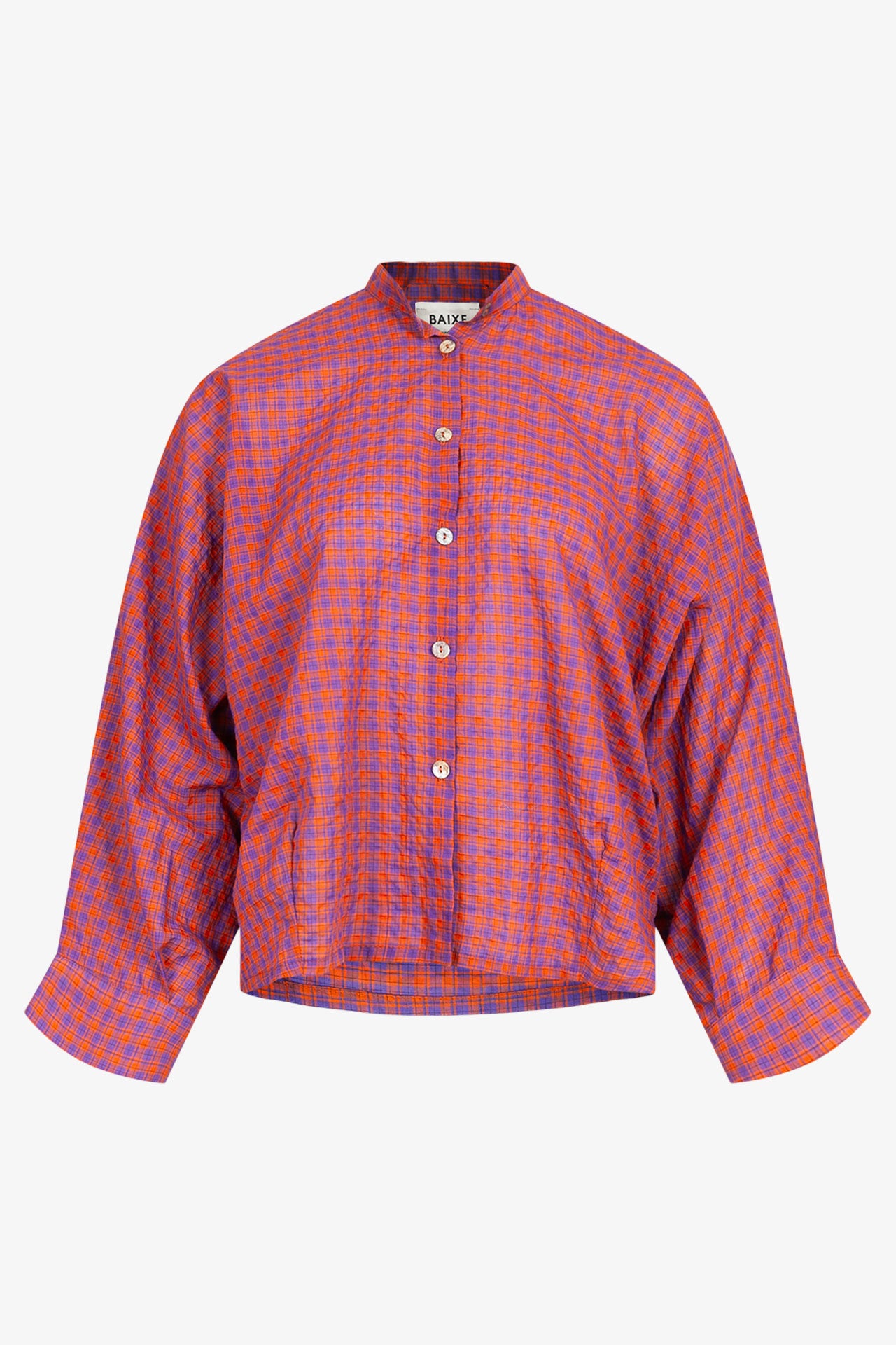 Chemise Nehru Carreaux Oranges