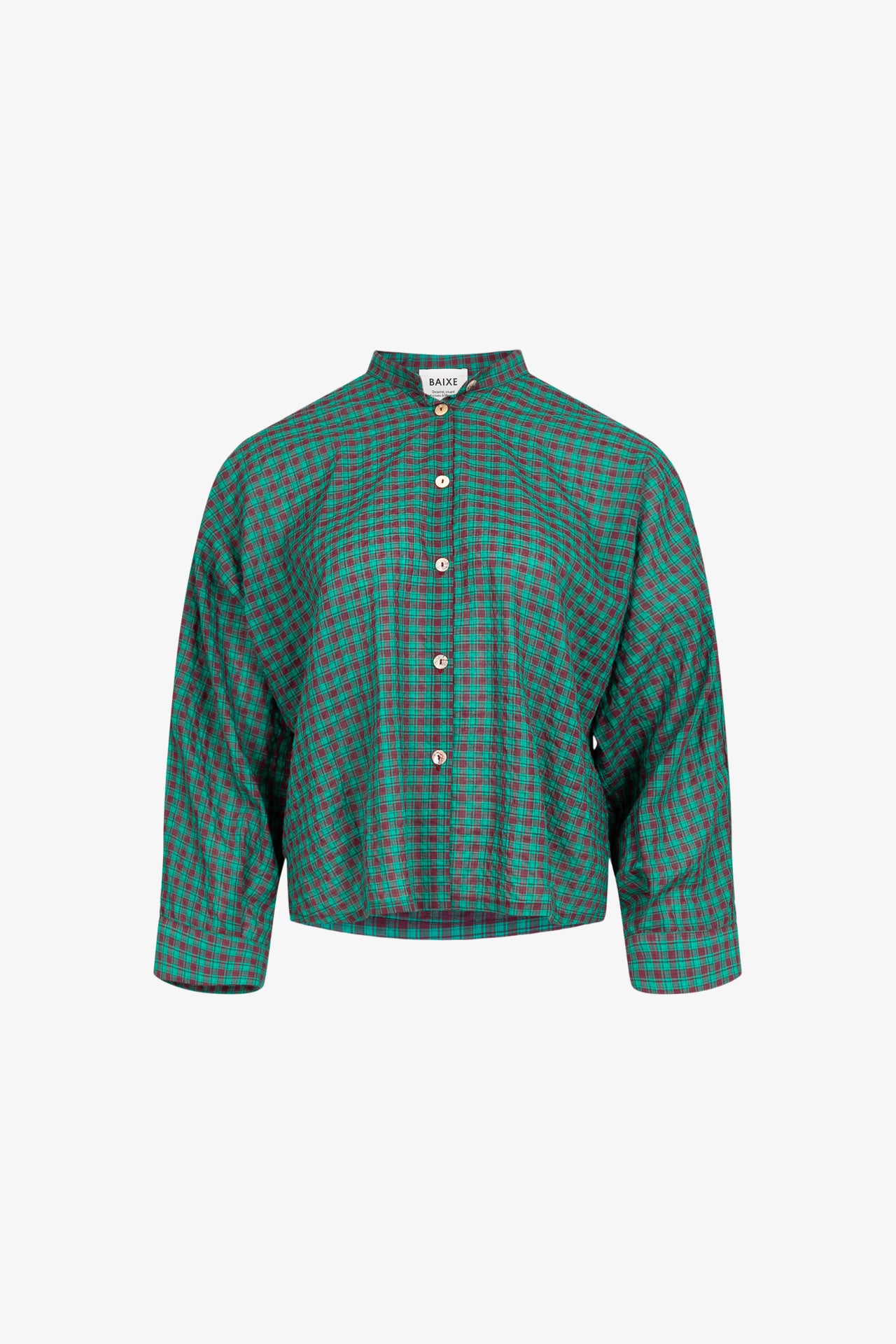 Chemise Nehru Carreaux Verts