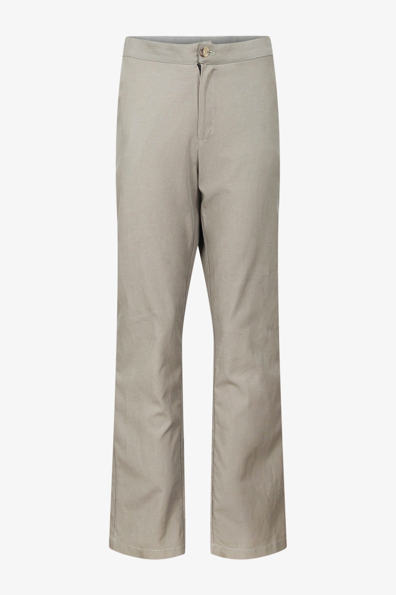 Pantalon Chino Tencel Lin Coton Kaki