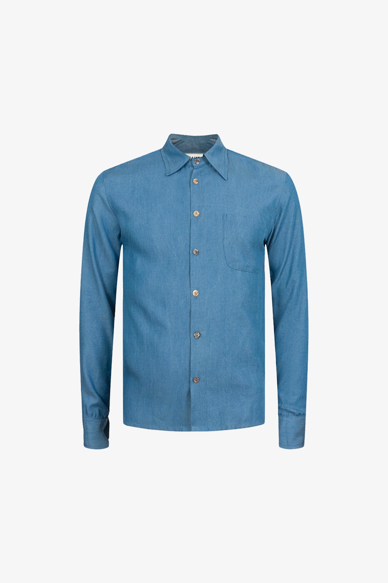 Chemise Droite Tencel Bleu