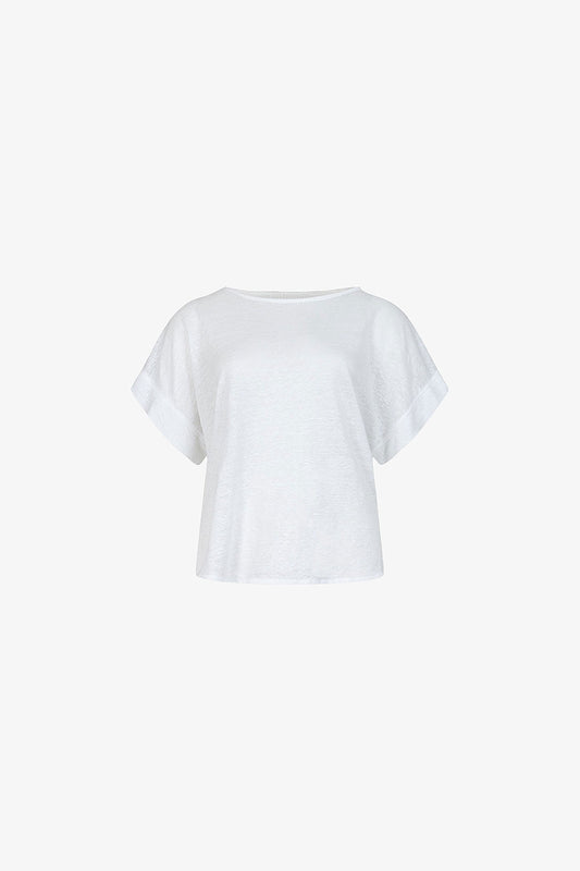 Prototype - White Linen Cuffed Sleeve Top