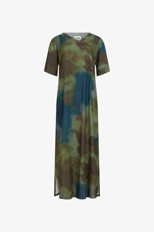 Robe Faux Kimono Camo Flou Vert