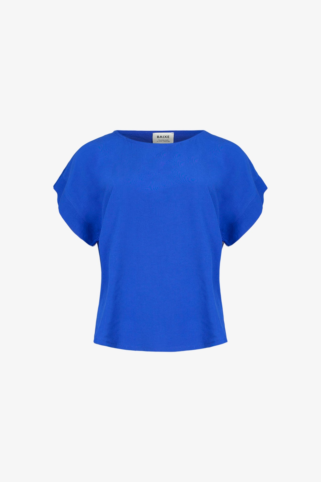 Top Manches Revers Viscose Bleu Klein