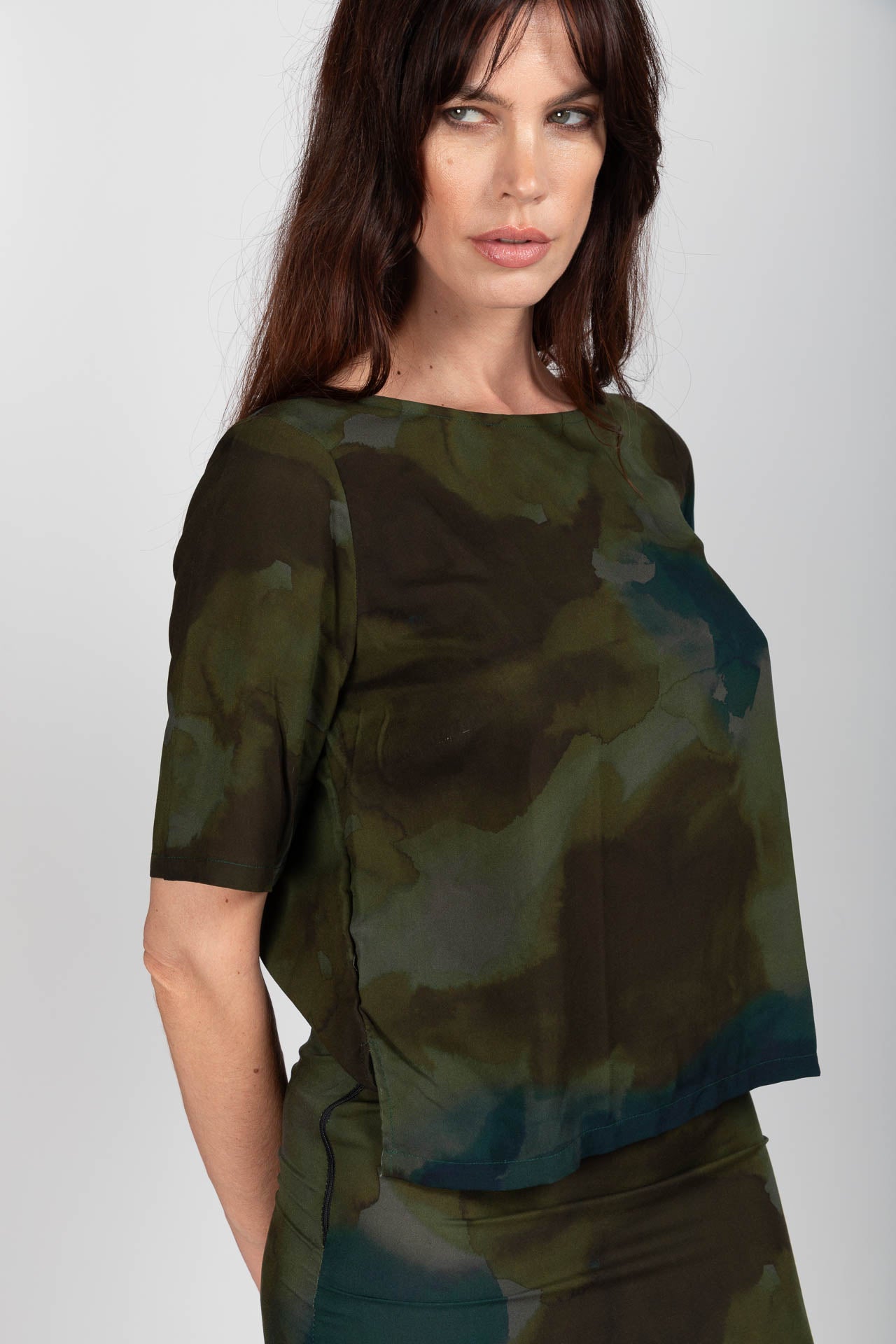 Green Fuzzy Camo Ocoude Top