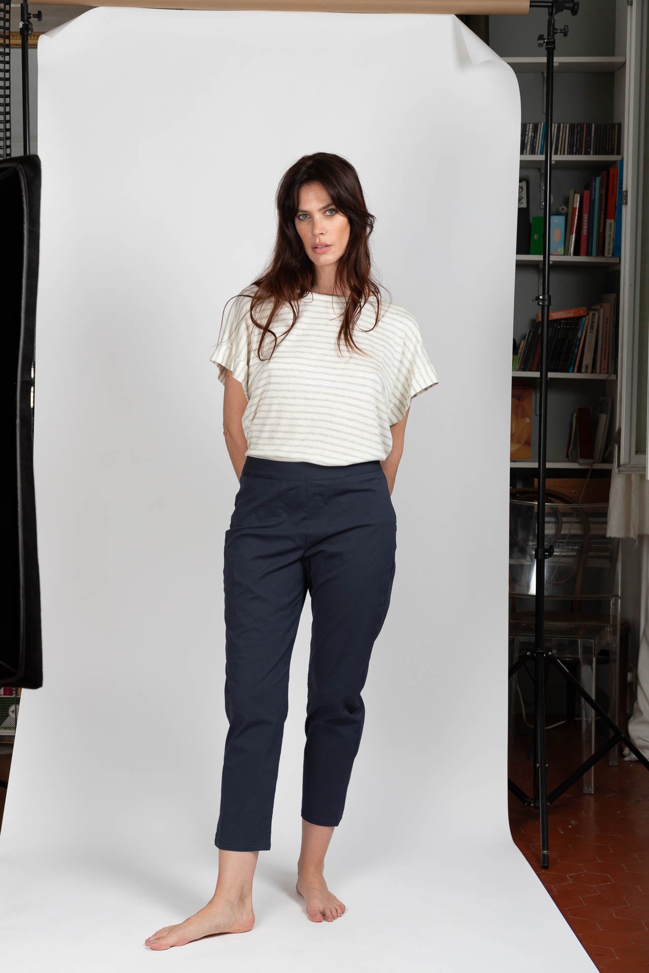 Pantalon Audrey Seersucker Marine