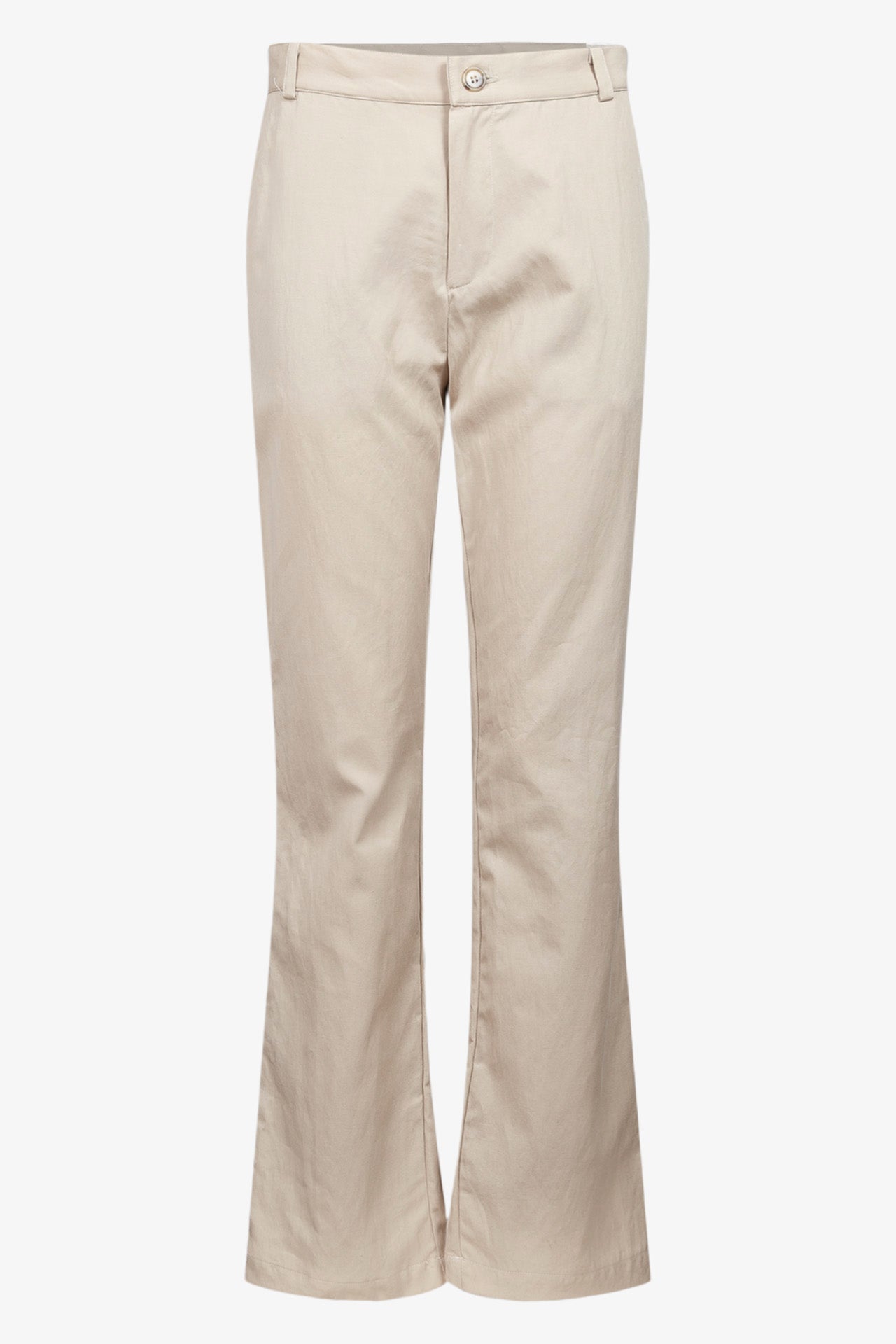 Pantalon Chino Tencel Lin Coton Beige