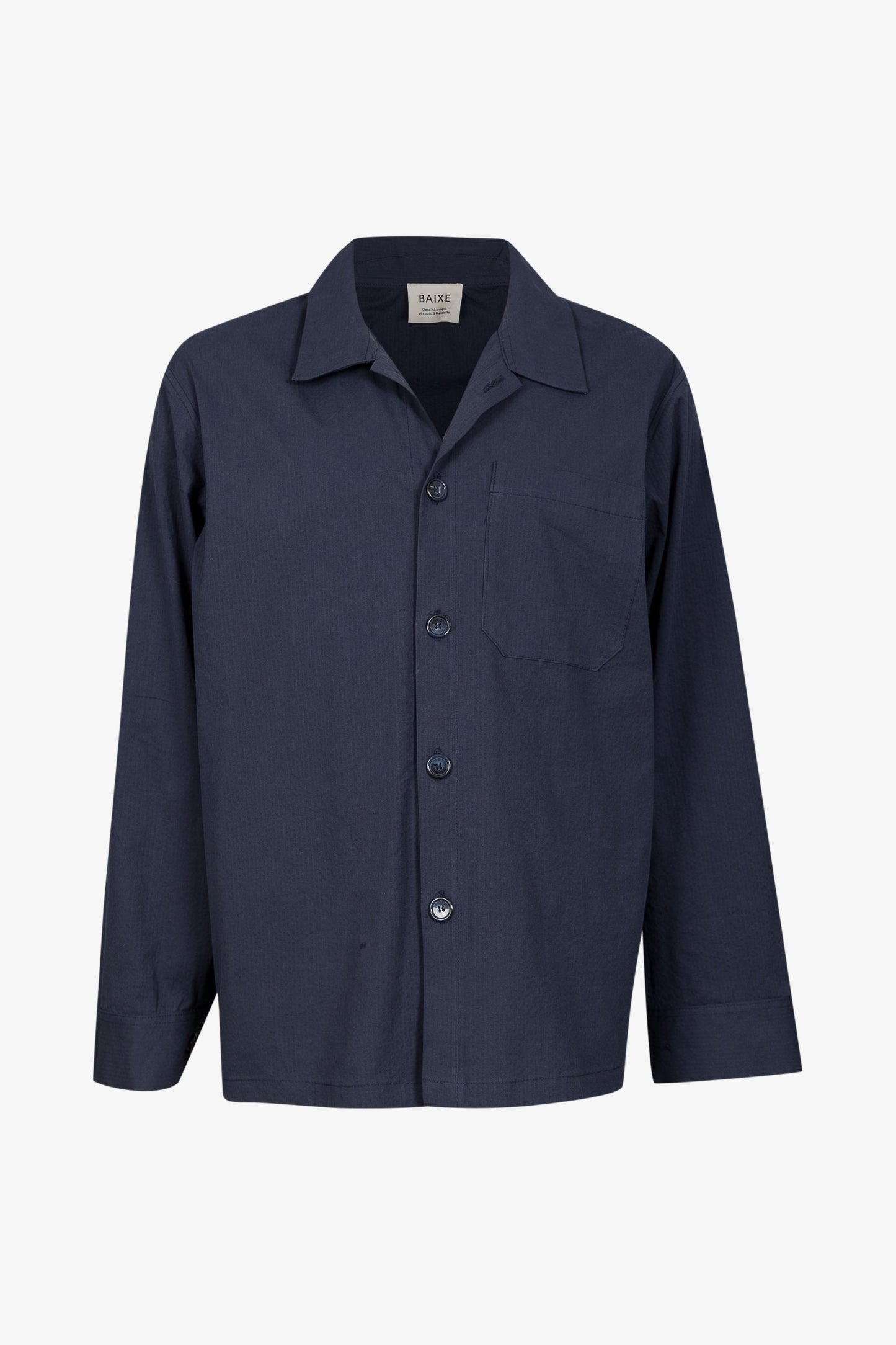 Navy Seersucker Overshirt