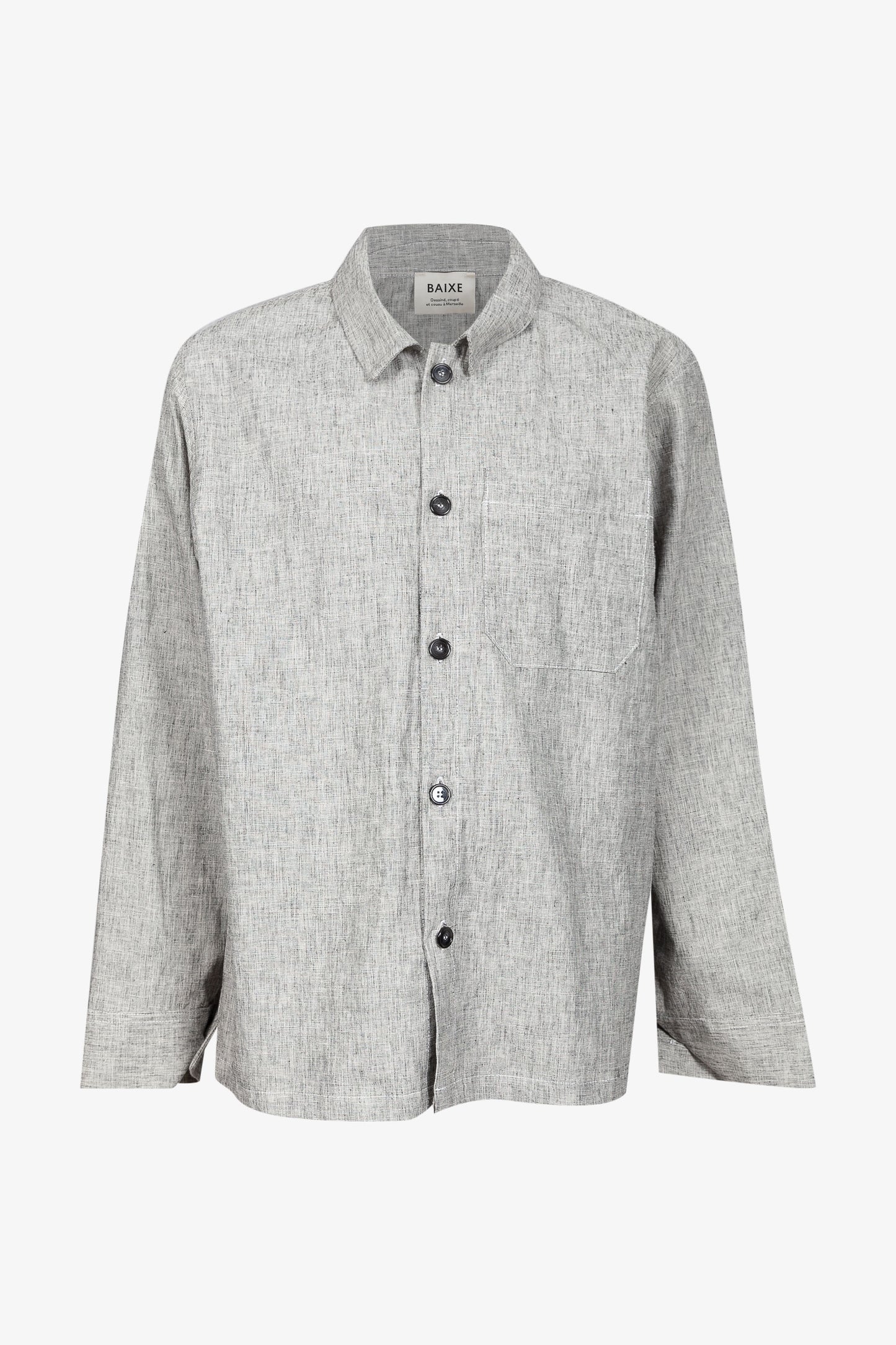 Grey Heather Linen Cotton Overshirt