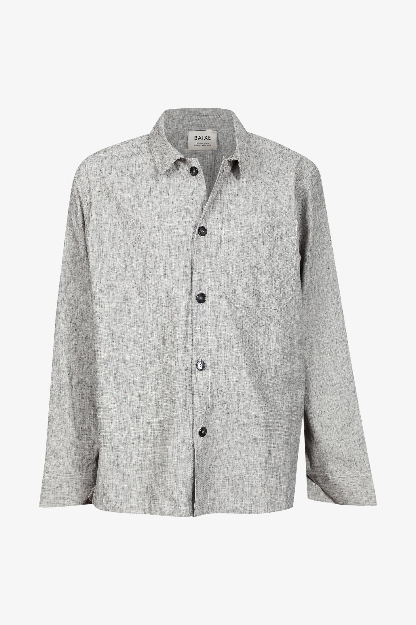 Grey Heather Linen Cotton Overshirt