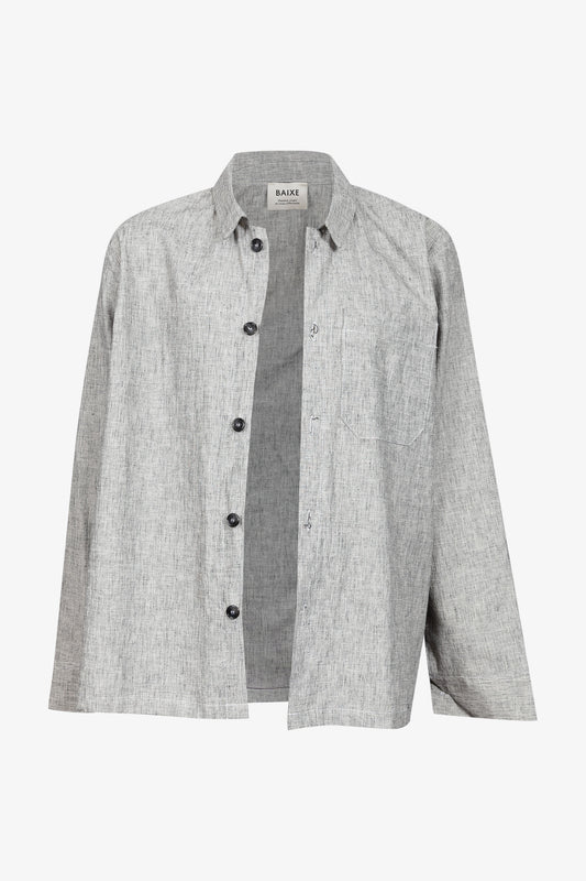 Grey Heather Linen Cotton Overshirt