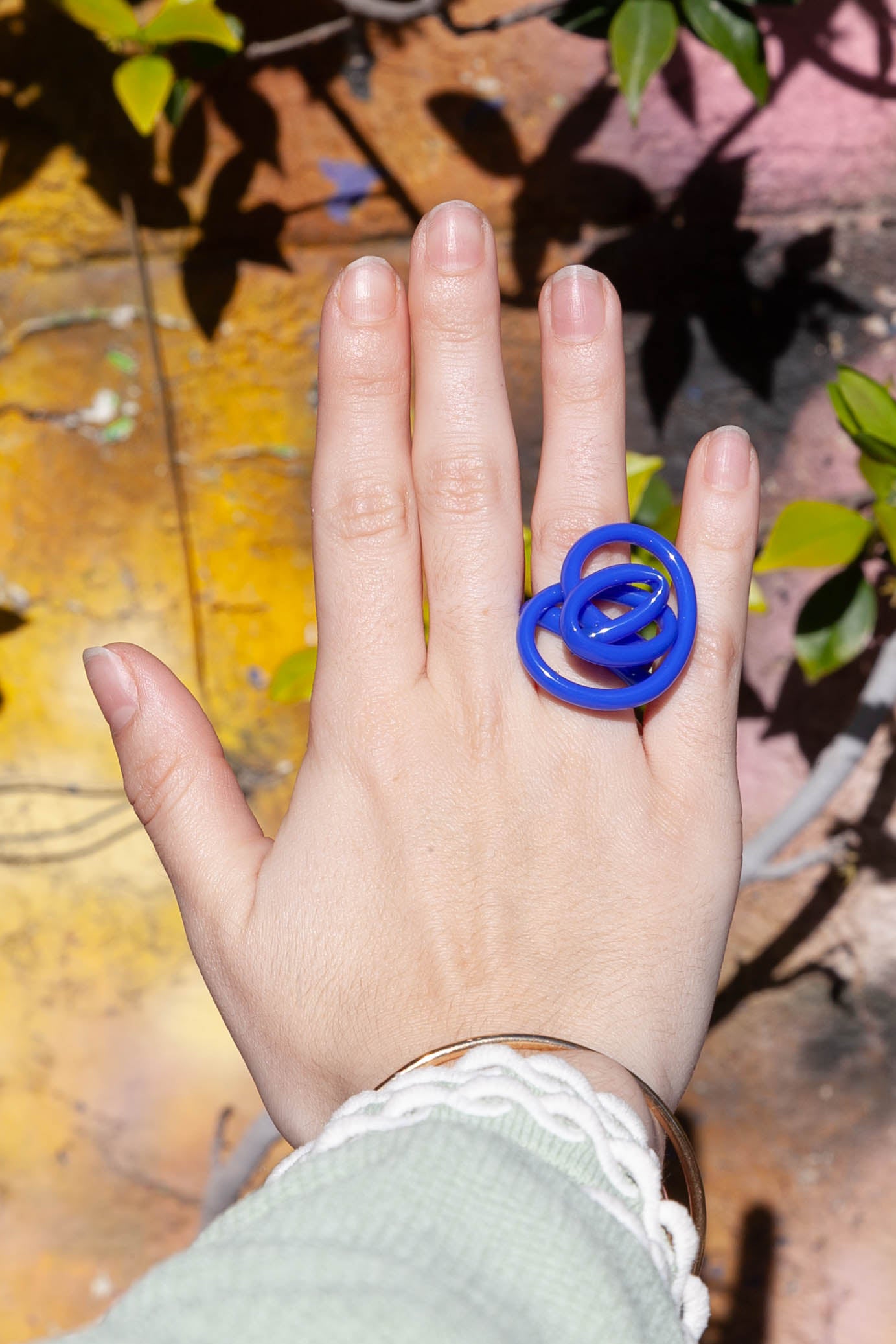 Zickzack-Ring – Blau