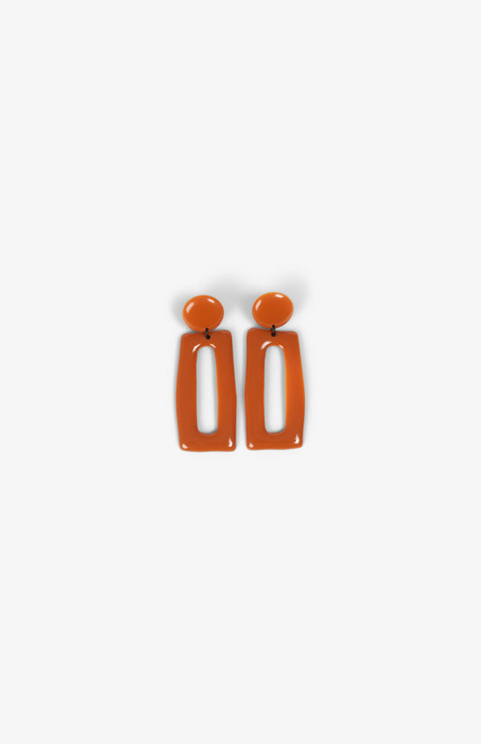 Rectangle earrings - Clips - Pumpkin