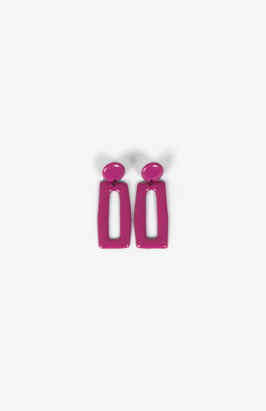 Boucles d’oreilles rectangles - Clips - Rose