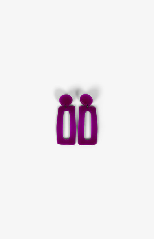 Rectangle earrings - Purple