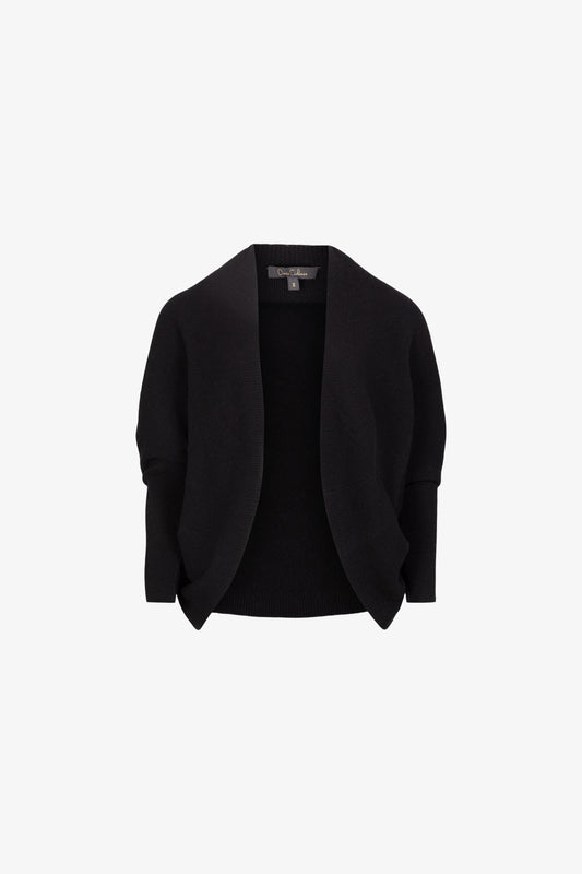 Black cashmere open jacket