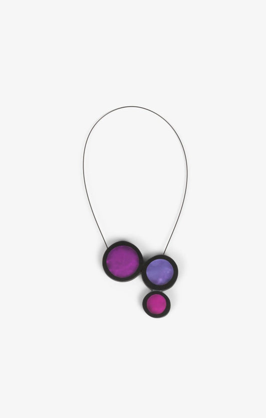 Calder Necklace - 3 Rounds - Plum/Purple/Fuchsia