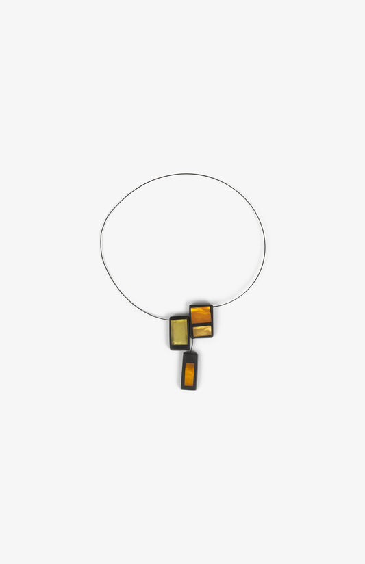 Calder 3 Rectangles Necklace - Yellow and orange