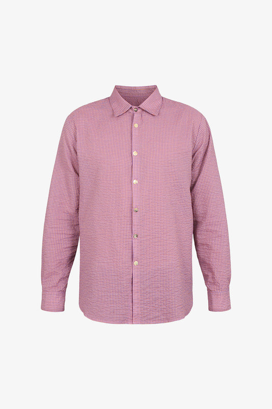 Prototype - Relaxed Men's Shirt with Small Purple Checks