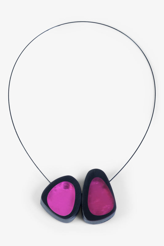 Calder 2 Oval Necklace - Pink and Fuchsia