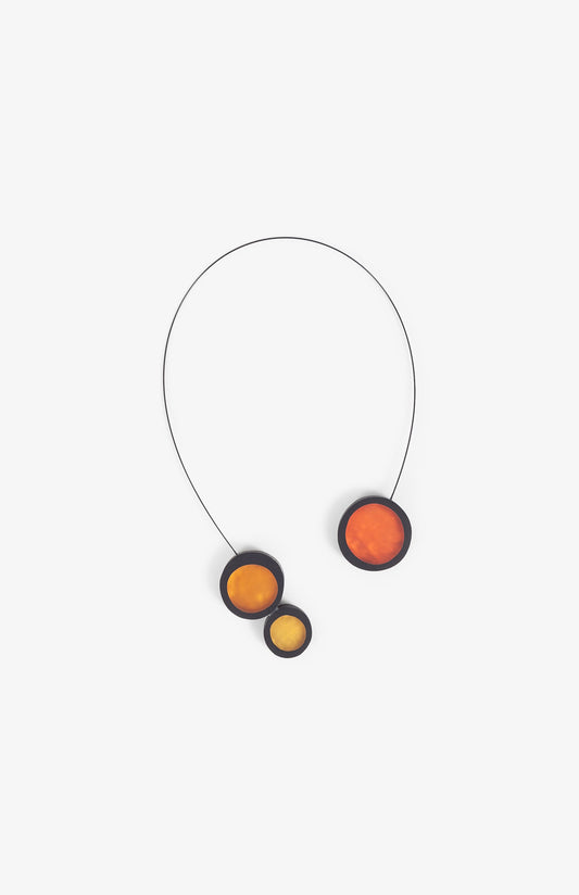 Calder Necklace - 3 Rounds - Orange/Yellow/Yellow