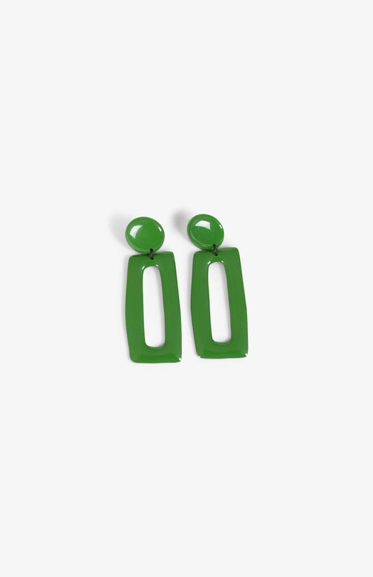 Boucles d’oreilles rectangles - Olive